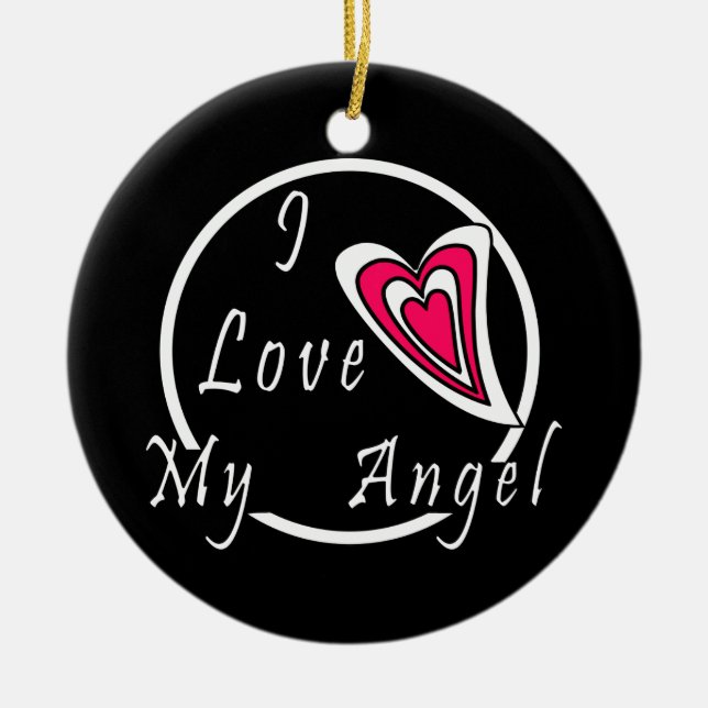 Adorno De Cerámica Me encanta mi ángel (Frente)