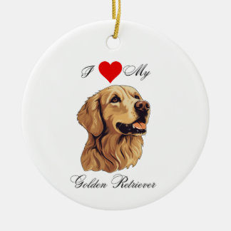 Adorno De Cerámica Me encanta mi estándar de Golden Retriever