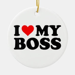 Adorno De Cerámica Me Encanta Mi Jefe Funny Red Heart Boss Yo Corazón