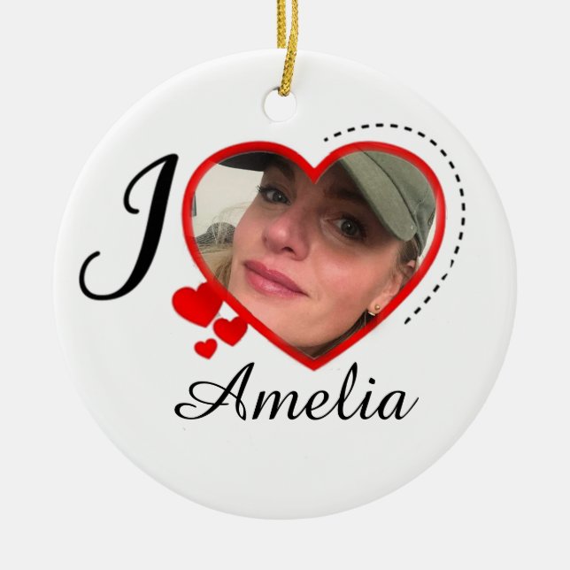 Adorno De Cerámica Me encanta mi Personalizado novia personalizada (Frente)