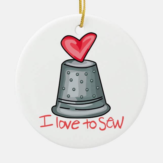 Adorno De Cerámica Me encanta sew (Frente)