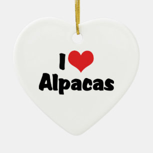 Adorno De Cerámica Me Encantan las Alpacas de Corazón