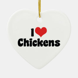 Adorno De Cerámica Me encantan las gallinas del corazón - Chicken Lov