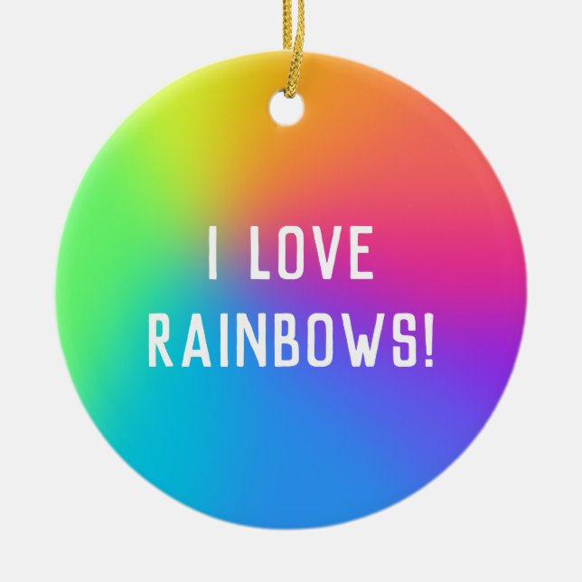 Adorno De Cerámica "¡Me Encantan Las Lluvias!" Vibrant Ombre (Frente)