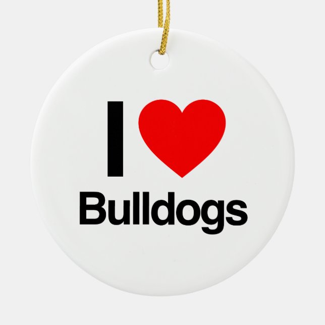 Adorno De Cerámica me encantan los bulldoges (Frente)