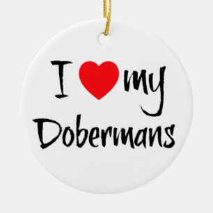 Adorno De Cerámica Me encantan mis dobermanes