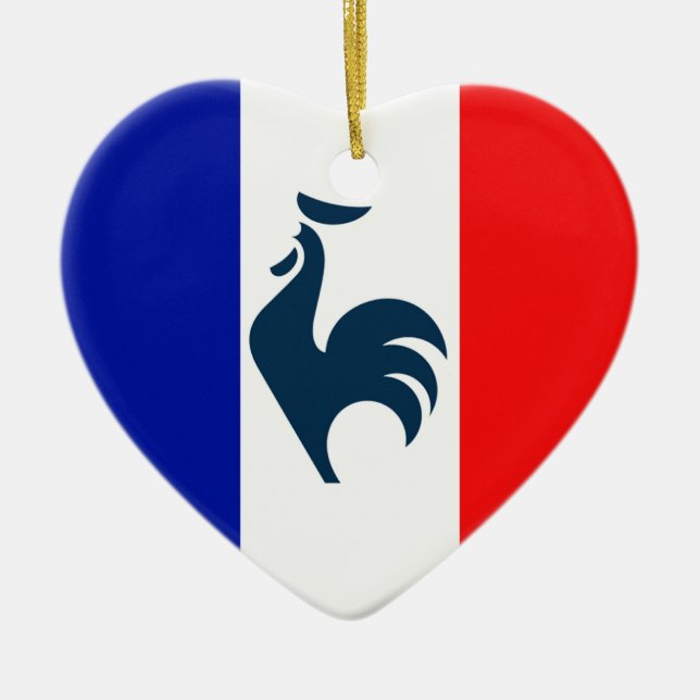 Adorno De Cerámica Me gusta a gallo bandera Francia (Frente)