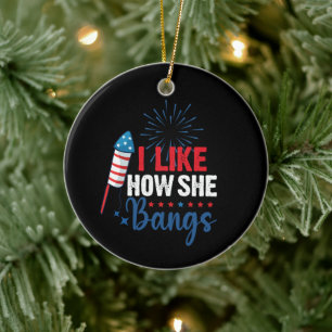 Adorno De Cerámica Me Gusta Cómo Golpea A La Pareja Patriótica Del 4 