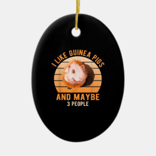 Adorno De Cerámica Me Gusta La Rueda De Los Cerdos De Guinea Cavy Lov