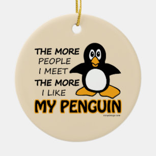 Adorno De Cerámica Me Gusta Mi Pingüino
