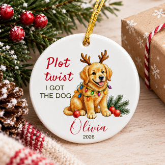 Adorno De Cerámica Me quedé con el perro Divorcio de Navidad personal