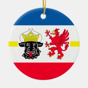 Adorno De Cerámica Mecklemburgo-Pomerania Occidental bandera