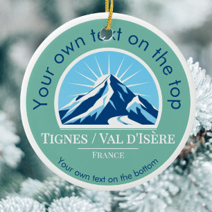 Adorno De Cerámica Medalla de esquí de Tignes Val d'Isère France