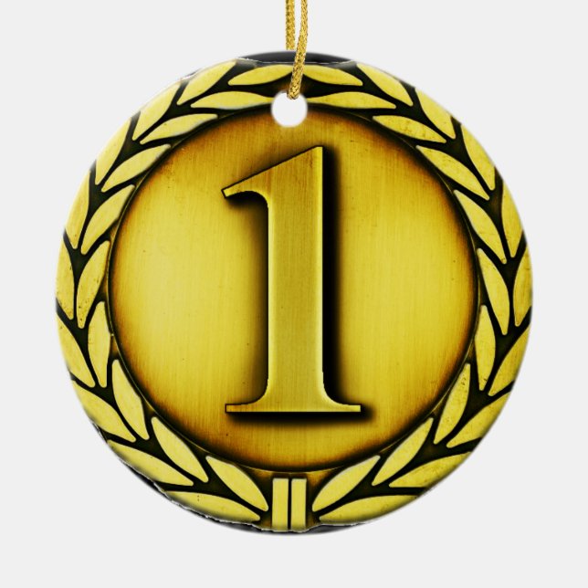 Adorno De Cerámica medalla de oro (Frente)