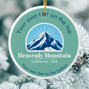 Adorno De Cerámica Medalla de vacaciones de esquí de Heavenly Mountai