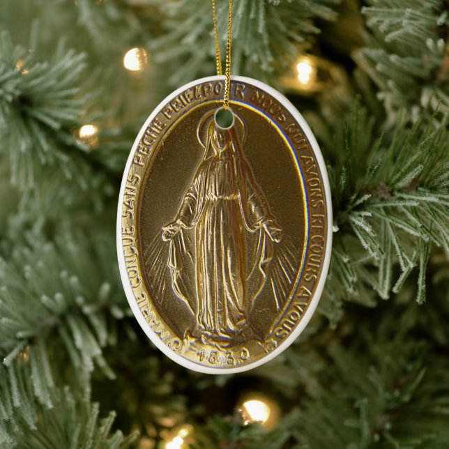 Adorno De Cerámica Medalla milagrosa (Árbol)
