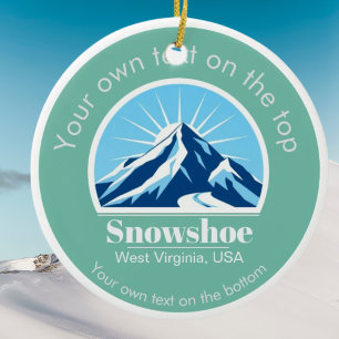 Adorno De Cerámica Medalla Snowshoe West Virginia usa estación de esq