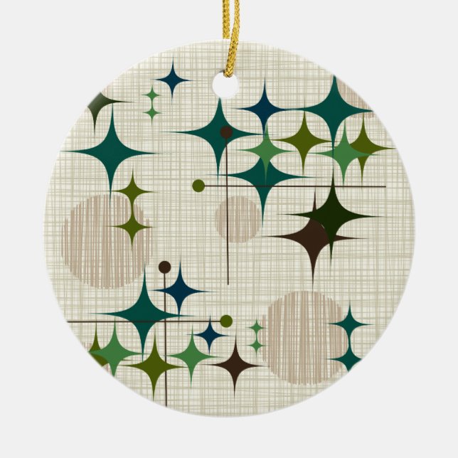 Adorno De Cerámica Mediados de siglo Starbursts moderno y globos (Frente)