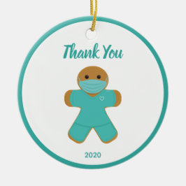 Adorno De Cerámica Médica de Enfermería Médica Gingerbread Man Gracia