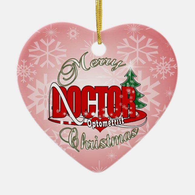 ADORNO DE CERÁMICA MÉDICA OPTOMETRISTA MERRY NAVIDAD (Frente)