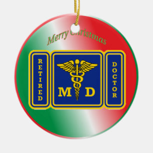 Adorno De Cerámica Médica retirado Caduceus Shield Personalizado