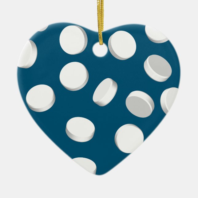 Adorno De Cerámica medicamentos para pastillas azules (Frente)