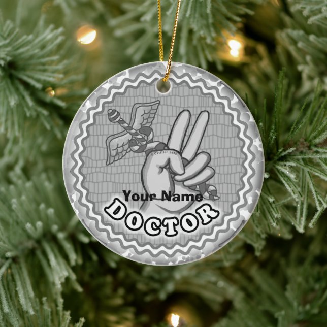 Adorno De Cerámica Médico de paz de Caduceus (Árbol)