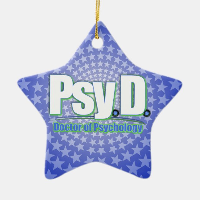 Adorno De Cerámica MÉDICO de PsyD LOGO2 de la PSICOLOGÍA (Frente)