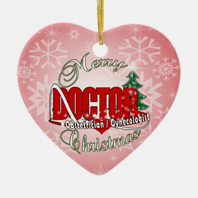 ADORNO DE CERÁMICA MÉDICO DEL NAVIDAD DEL OBSTÉTRICO/DEL GINECÓLOGO (Frente)