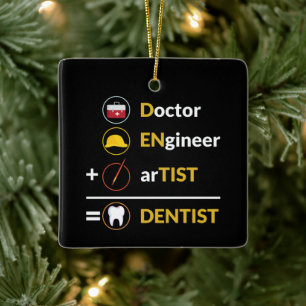 Adorno De Cerámica Médico + Ingeniero + Artista = Dentista