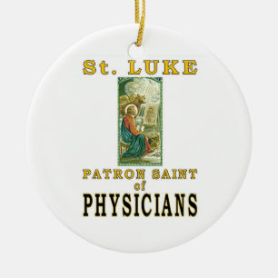 ADORNO DE CERÁMICA MÉDICOS DEL SANTO PATRÓN DE ST LUKE