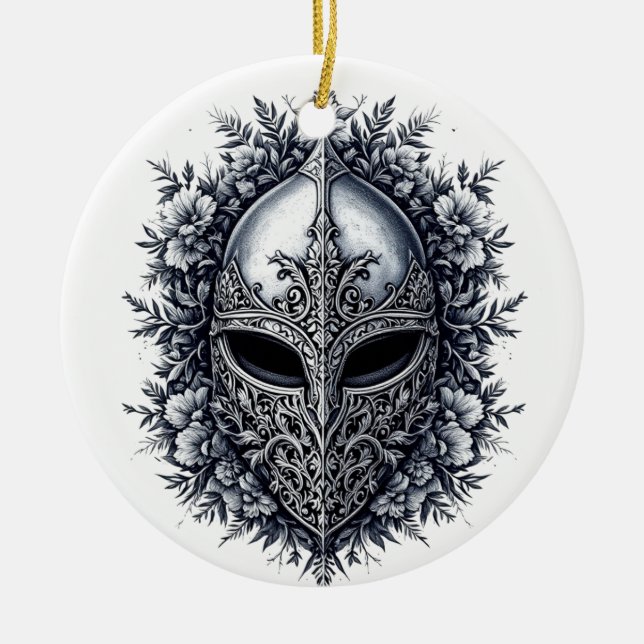 Adorno De Cerámica Medieval Fantasy Helmet Ornament (Frente)