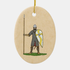 Adorno De Cerámica Medieval Norman Knight Circa 1066