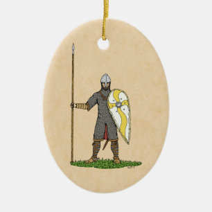 Adorno De Cerámica Medieval Norman Knight Circa 1066