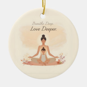 Adorno De Cerámica Meditación de Madre e Hijo Arte de Serenidad