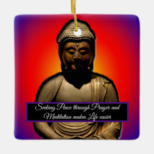 Adorno De Cerámica Meditar al Buda