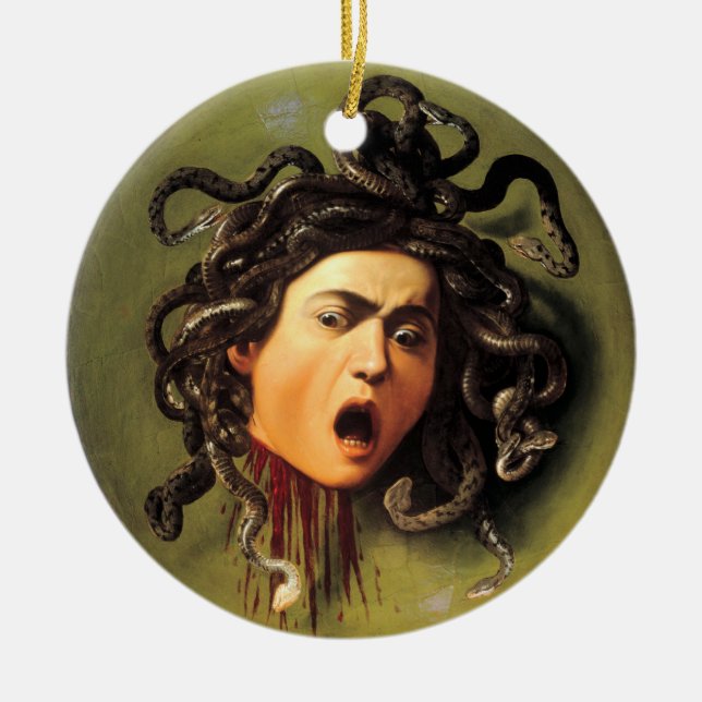 Adorno De Cerámica Medusa, Caravaggio (Frente)