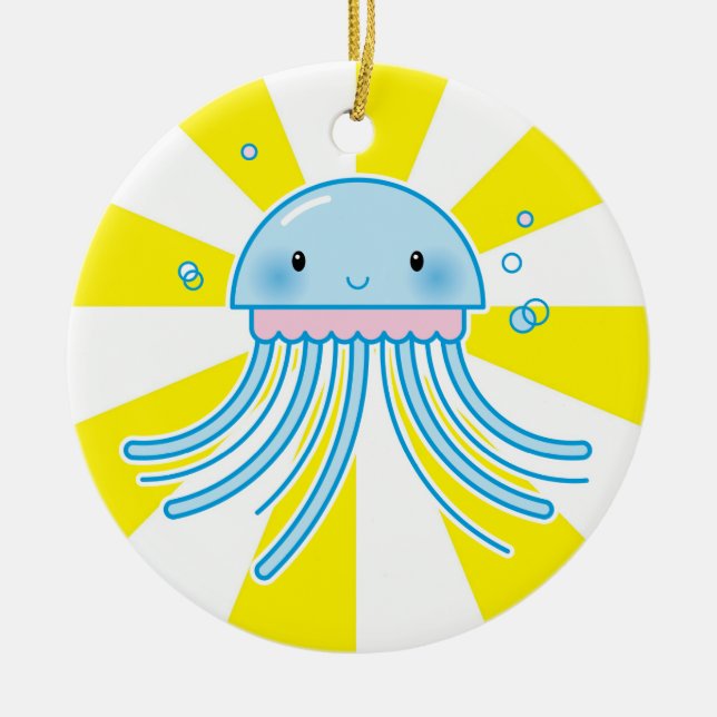 Adorno De Cerámica Medusas de Kawaii (Frente)