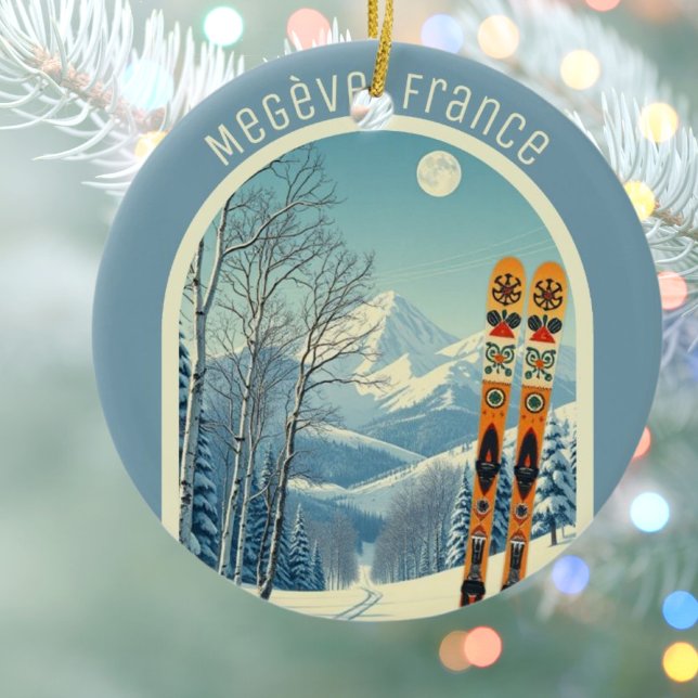 Adorno De Cerámica Megève France ski souvenir  (Subido por el creador)