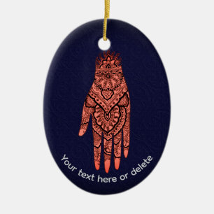 Adorno De Cerámica Mehndi Hand Tattoo Art