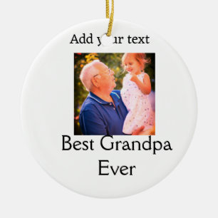Adorno De Cerámica Mejor abuelo, abuelo, abuelo... foto de regalo tex