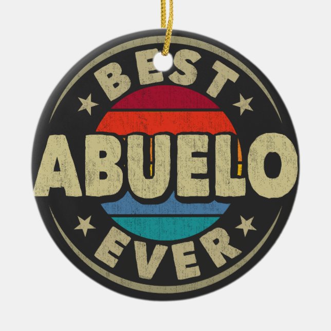 Adorno De Cerámica Mejor Abuelo, abuelo español retro (Frente)