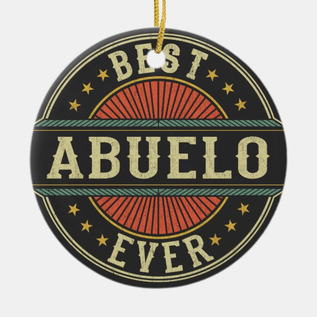 Adorno De Cerámica Mejor Abuelo, abuelo español retro (Frente)