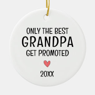 Adorno De Cerámica Mejor abuelo ascendido – Año personalizado