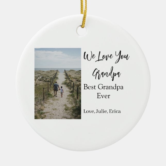 Adorno De Cerámica mejor abuelo siempre abuelos foto regalos clásicos (Frente)