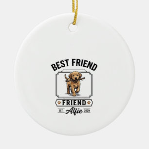 Adorno De Cerámica Mejor amigo Alfie diseño vintage amante de los per