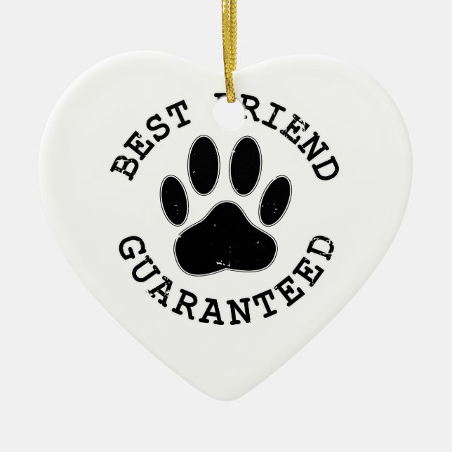 Adorno De Cerámica Mejor Amigo Garantizado De Dog Paw (Frente)