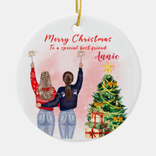 Adorno De Cerámica Mejor Amigo Navidades Bestie