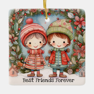 Adorno De Cerámica Mejor Amigos para siempre