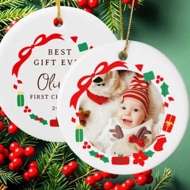 Adorno De Cerámica Mejor Chica de regalo Primera Navidad (Subido por el creador)